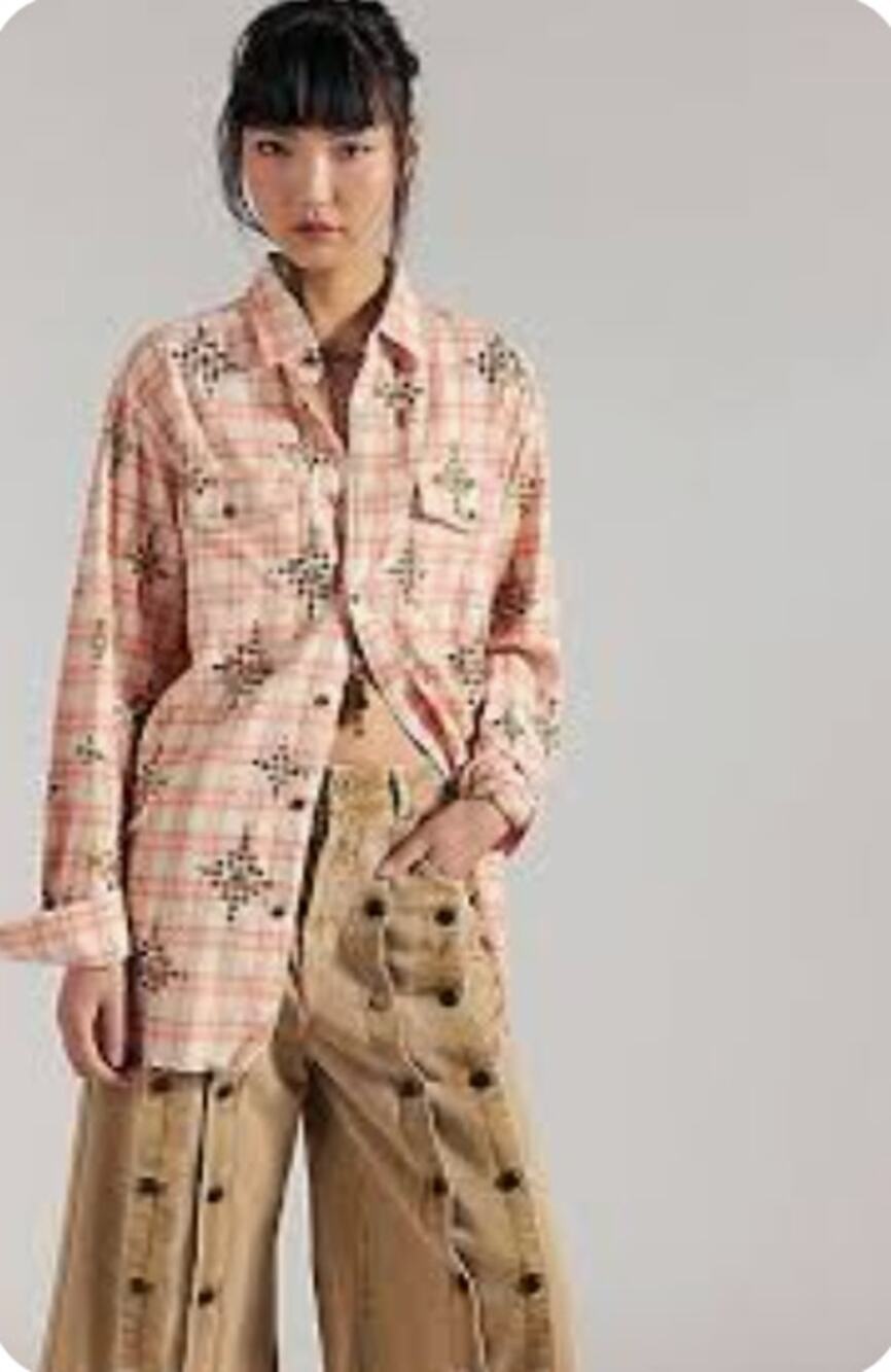 Free People X One Teaspoon Embellished Button-Up | Size M